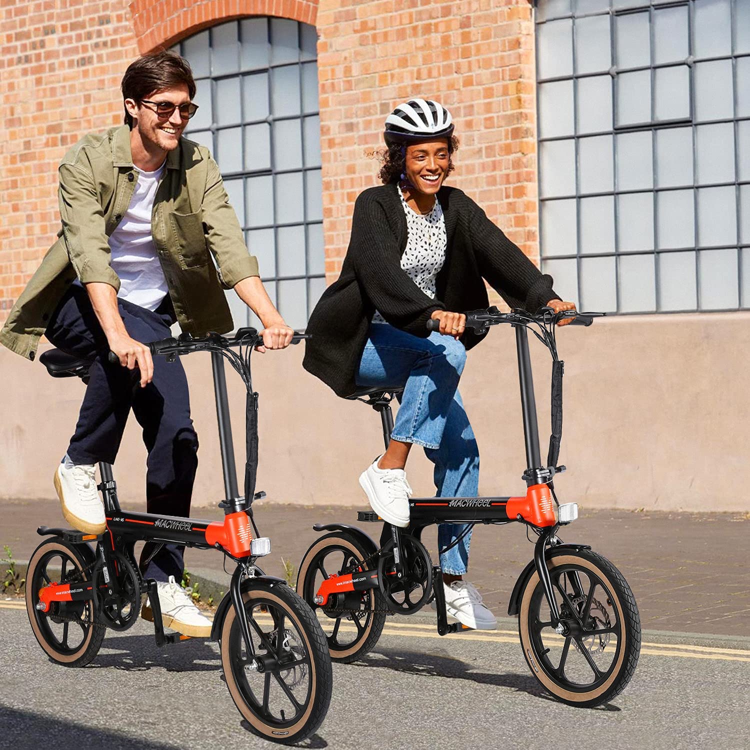 man and woman riding with a cheap electric bike under $1,000