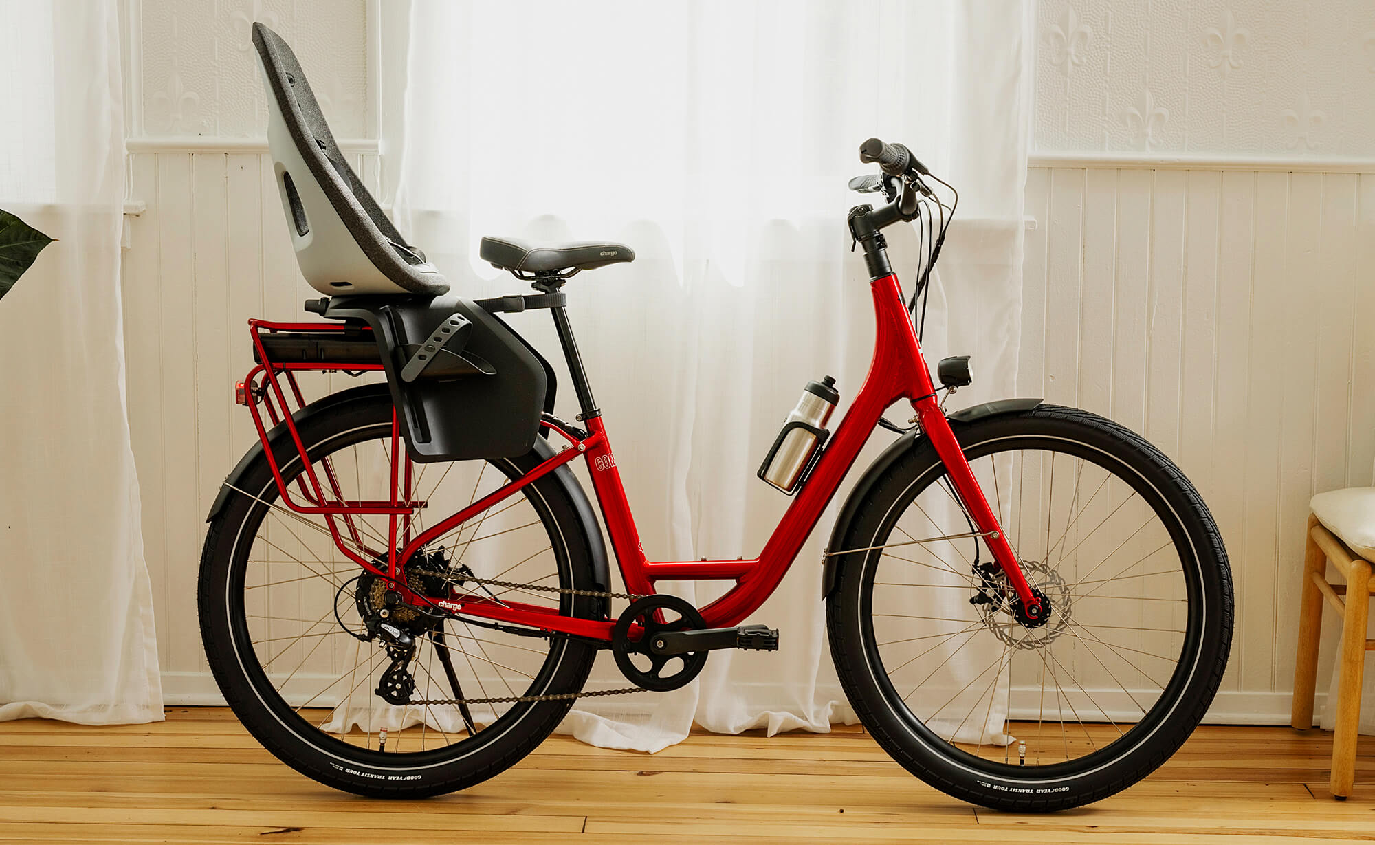 Charge Red Comfort 2 Step-thru Electric Bike