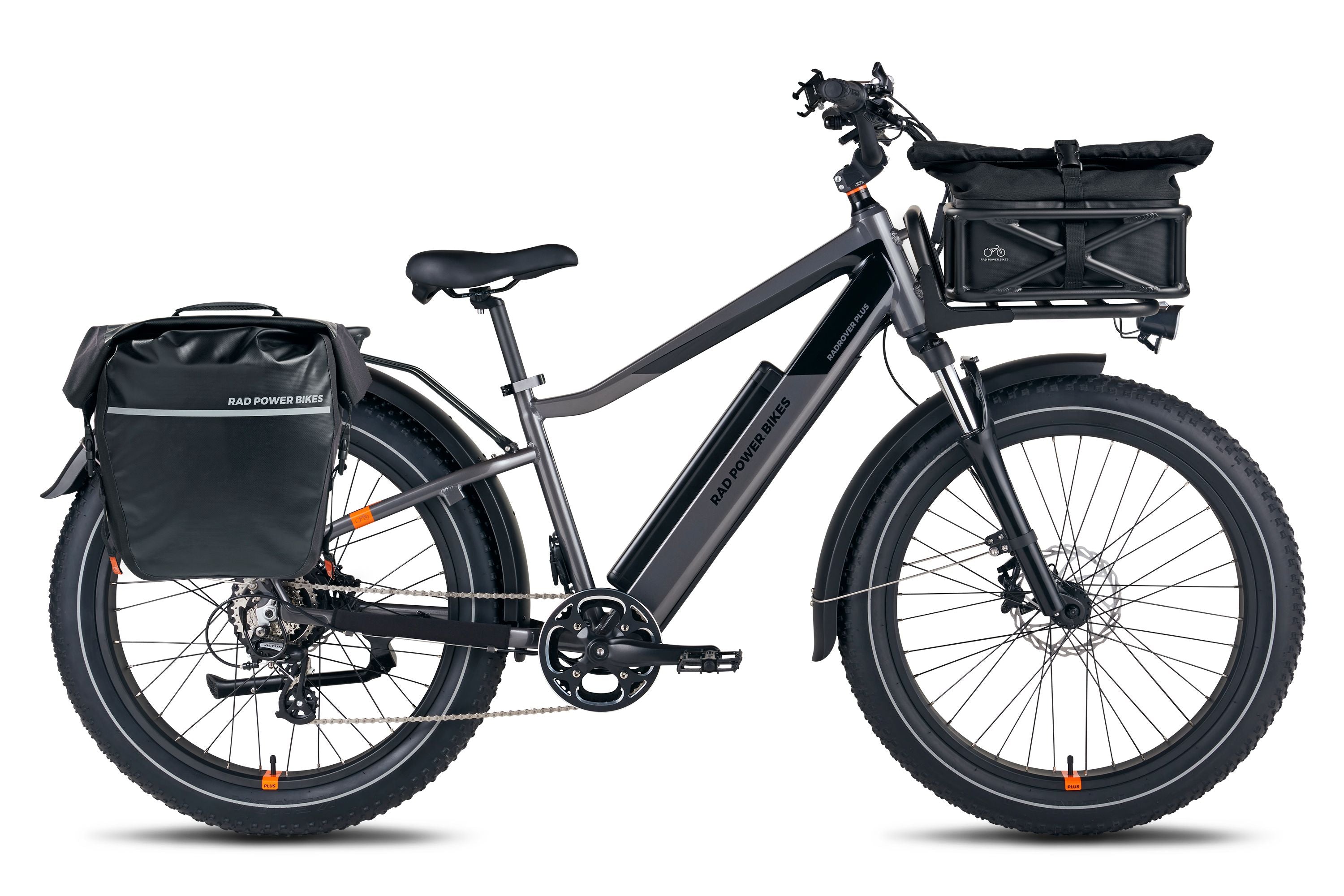 RadRover 6 electric fat bike with accessories on