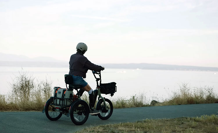 woman riding electric trike