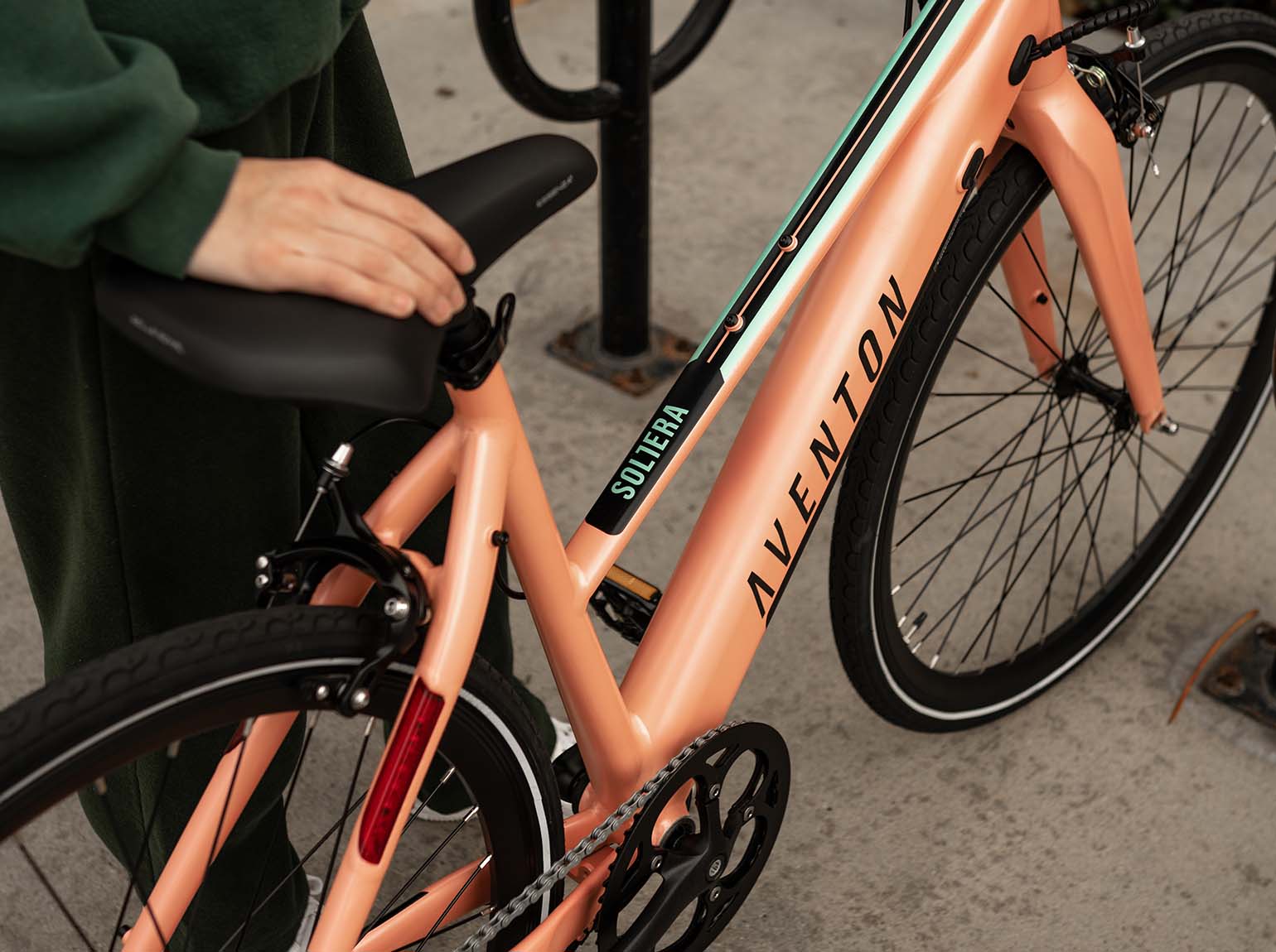 orange aventon Soltera Electric Bike