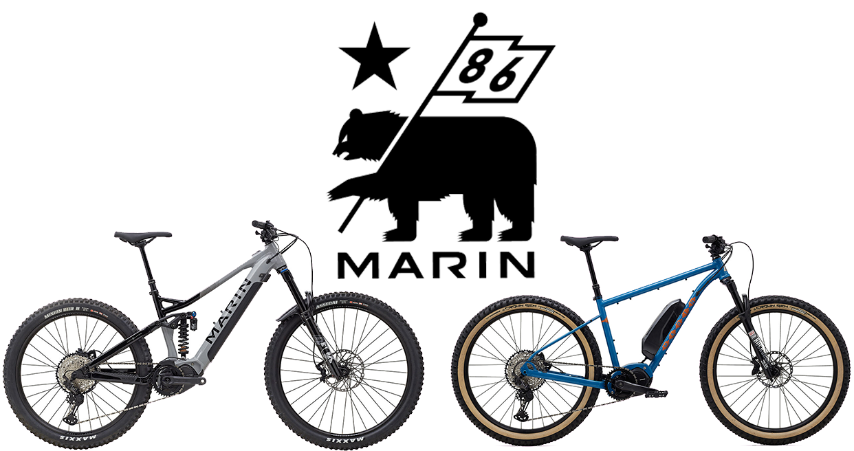 Marin electric bikes with marin logo